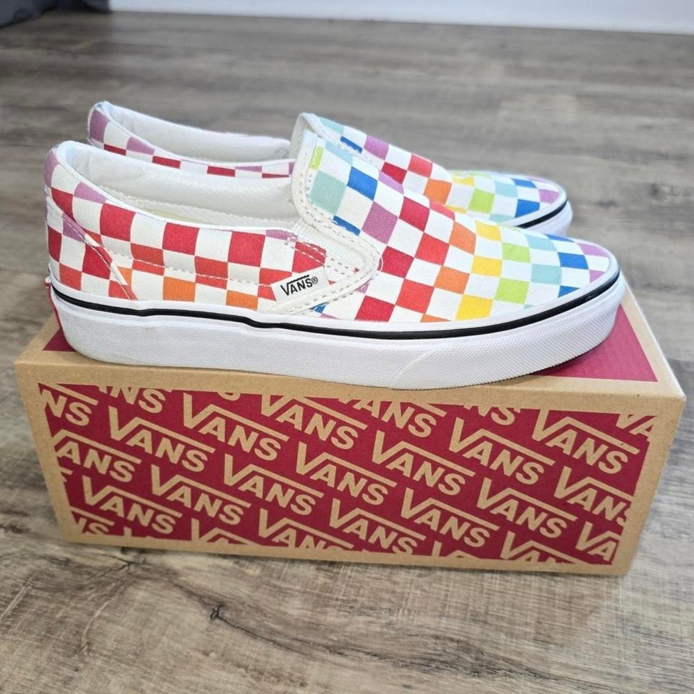 Vans classic checkered multicolored skateboard size womans 5.5 mens 4